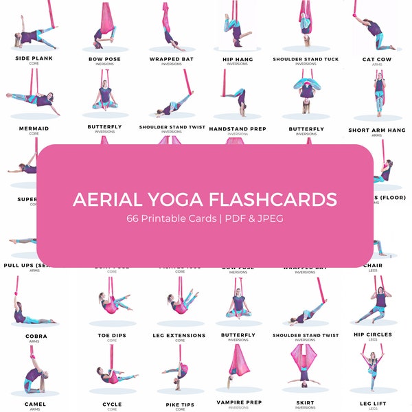 Aerial Yoga Flashcards - Printable