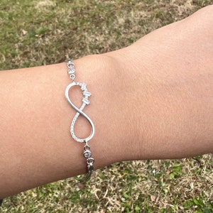 Infinity Bracelet, Forever Love Bridesmaid Gift, Sterling Silver Bracelet Gift for Woman or Man