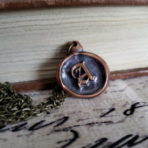Antique Letter Pendant Necklace Initial Antique Necklace Letter Gift For Mom Letter Pendant For Women
