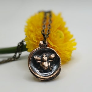Bee Necklace Bee Charm Antique Style Necklace Gift For Her Summer Gifts Bridesmaid Gifts Mothers Day Gift Bee Pendant Insect Necklace
