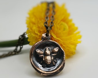 Bee Necklace Bee Charm Antique Style Necklace Gift For Her Summer Gifts Bridesmaid Gifts Mothers Day Gift Bee Pendant Insect Necklace