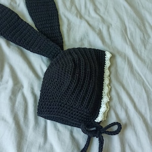 Crochet bunny bonnet