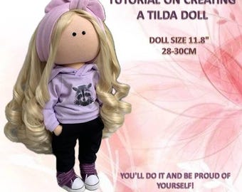 Patterns and instructions for sewing a 11″-12″ (28-30 cm) Tilda rag doll and clothing in PDF format, Sewing pattern for a doll with clothes