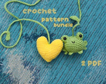 frog car charm crochet pattern, heart amigurumi keychain gift idea for bestie, frog plushie desk pet pattern, Thanksgiving gift idea frog