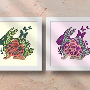 Osterhase 3D Shadow Box SVG - Scherenschnitt - Schneidedateien