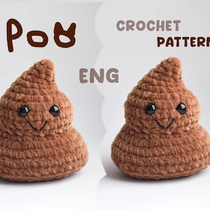 positive poo crochet pattern Christmas gag gift idea, funny poop keychain tutorial, amigurumi poo plush toy pattern gift for best friend