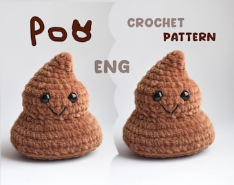 positive poo crochet pattern Birthday gag gift idea, funny poop keychain tutorial, amigurumi poo plush toy pattern gift for best friend