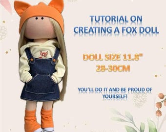Patterns and a tutorial on sewing an 11-12" Tilda rag doll with hair and clothes in PDF, a template for making a cloth doll with clothes
