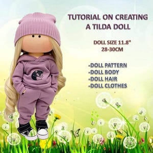Patterns and instructions for sewing a 11″-12″ (28-30 cm) Tilda rag doll and clothing in PDF format, Sewing pattern for a doll with clothes
