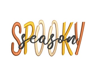 Spooky Saison Stickdatei, Halloween Embroidery, 4 Größen, sofort download.