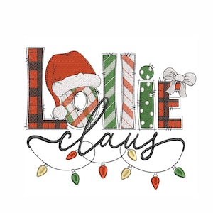 Lollie Claus Christmas Embroidery Design: 5 Sizes (Digital Download)