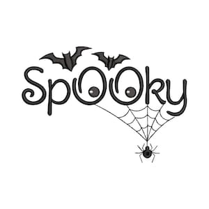 Spooky season embroidery design,  Halloween Embroidery, 3 sizes, instant download.