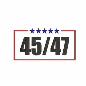 Donald Trump 45/47 Embroidery Design - 5 Sizes (Digital Download)