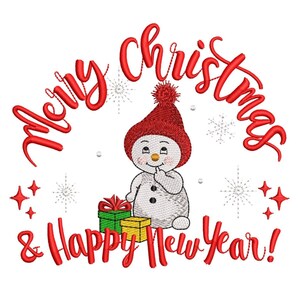 Snowman Christmas Embroidery Design: Peace Sign (4 Sizes) (Digital Download)