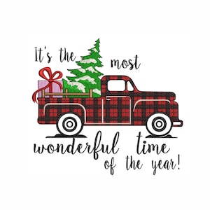 Christmas Truck Embroidery Design: Holiday Machine Embroidery (5 Sizes)
