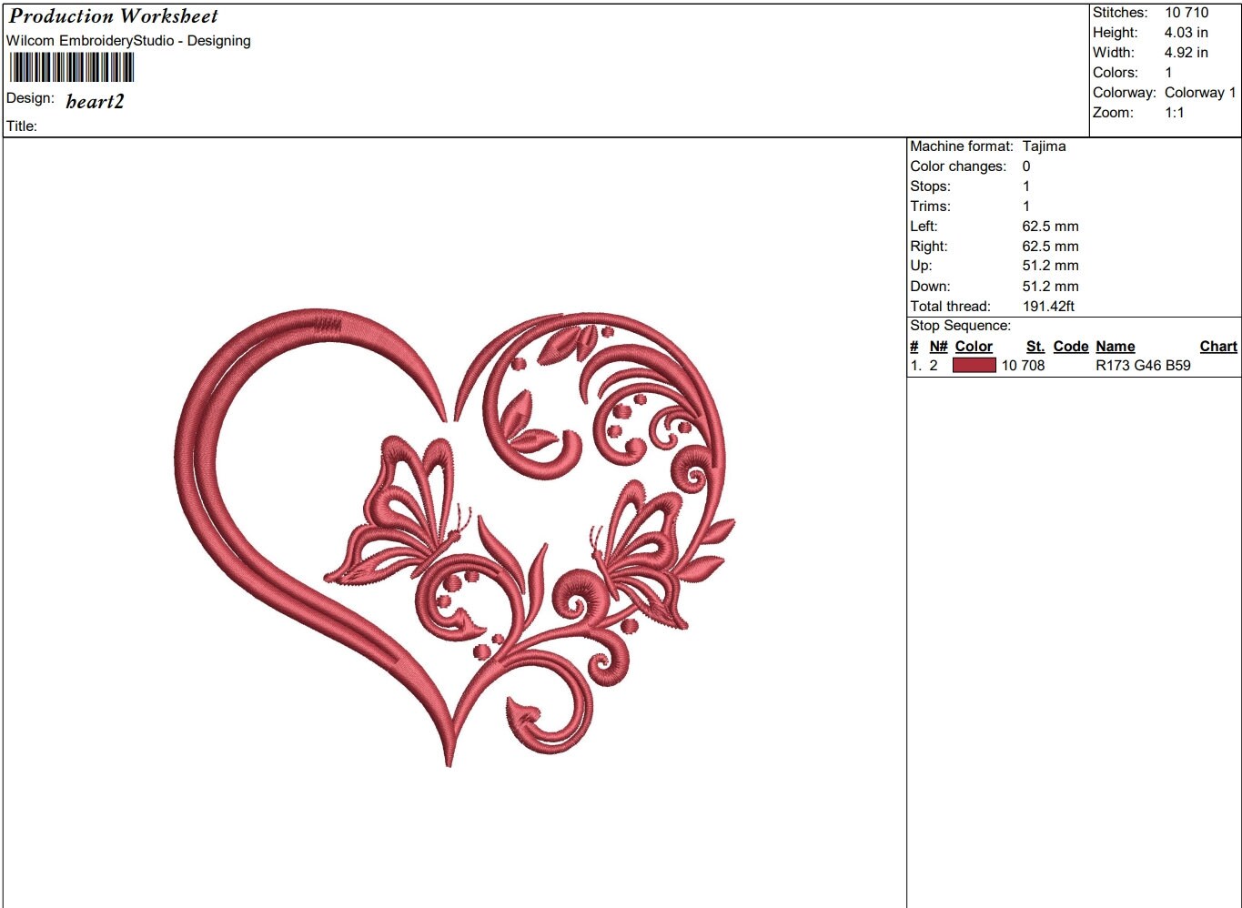 Heart Butterfly Embroidery Design: Romantic Valentine Gift (instant ...