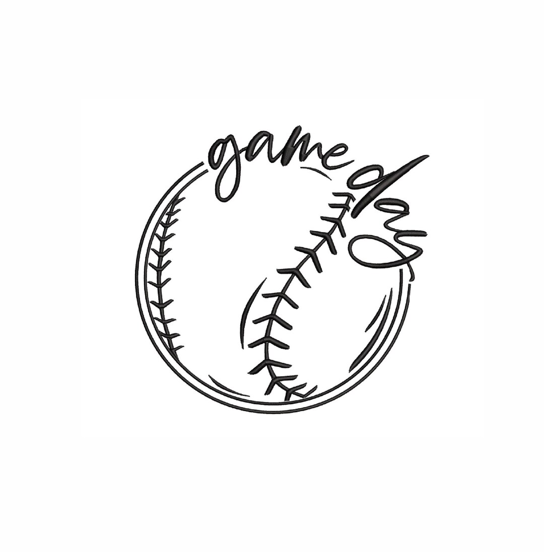Baseball Machine Embroidery Design, Game Day Embroidery, 5 Sizes