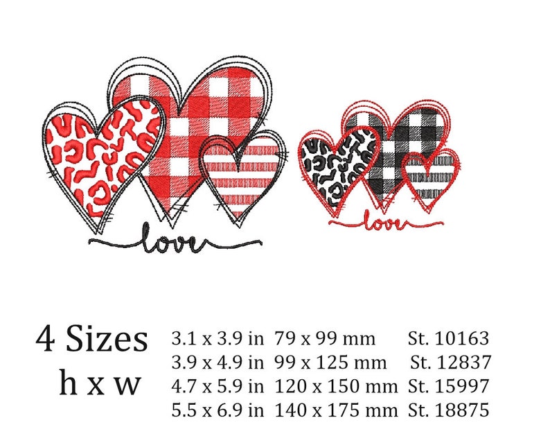 Love Heart Embroidery Design: Valentine's Gift (instant Download) - Etsy