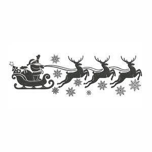 Santa&#39;s Sleigh Machine Embroidery Design: Christmas Tree & Gifts (6 Sizes)