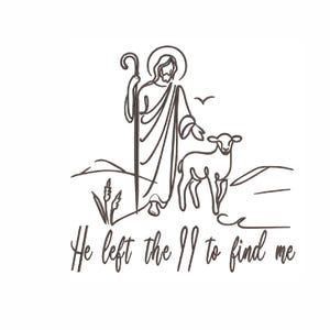 Jesus and Lamb Machine Embroidery Design: Christian Cross (Instant Download)