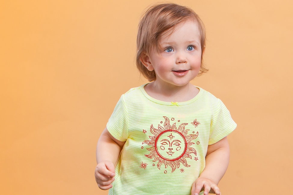 Sun Machine Embroidery Design, Mystical Design for Shirt, 6 Sizes. - Etsy