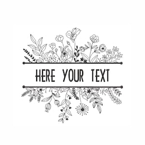 Floral border embroidery design, Wildflower embroidery,  Summer flower , Instant download.