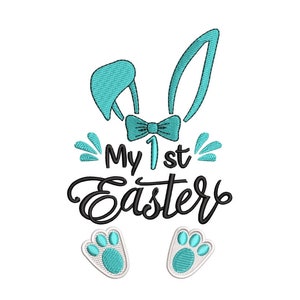 Bunny machine embroidery design, Easter embroidery design, 4 sizes, Instant download.