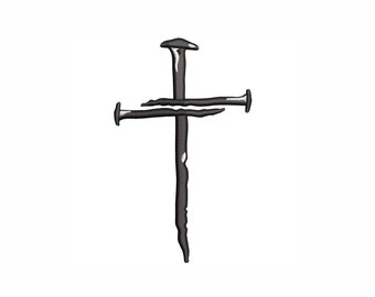 Jesus Cross Nails Machine Embroidery Design: Christian Faith (14 Sizes)