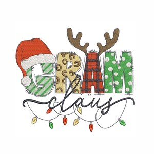Gram Claus Christmas Embroidery Design: 5 Sizes (Digital Download)