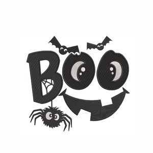 Boo embroidery design,  Halloween Embroidery, 5 sizes, instant download.