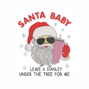 Funny Santa Claus machine embroidery design, 5 sizes.