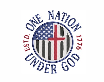 Diseño de bordado de cruz con la bandera estadounidense: EE. UU. patriótico (descarga digital)