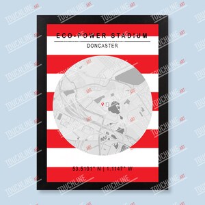 Eco-Power Stadium | Doncaster Rovers | EFL | Digital Stadium Map Print | A4