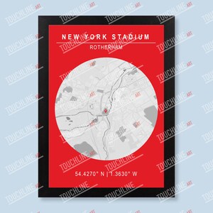 New York Stadium | Rotherham United | EFL | Digital Stadium Map Print | A4