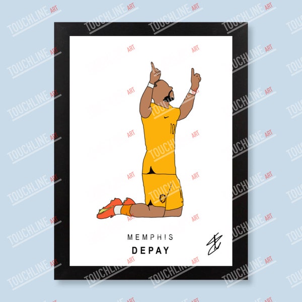 Memphis Depay | Netherlands | World Cup | Digital Football Print | A4