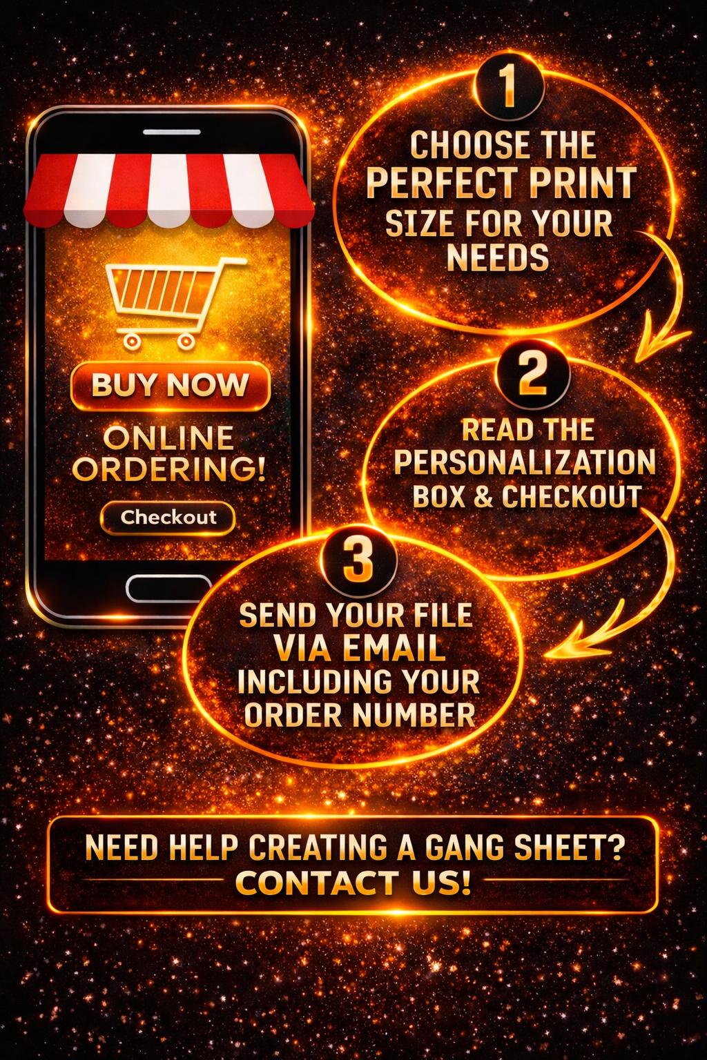 Custom DTF Gang Sheet, Full Color Hot Peel Heat Transfers, 22 Inch Wide ...