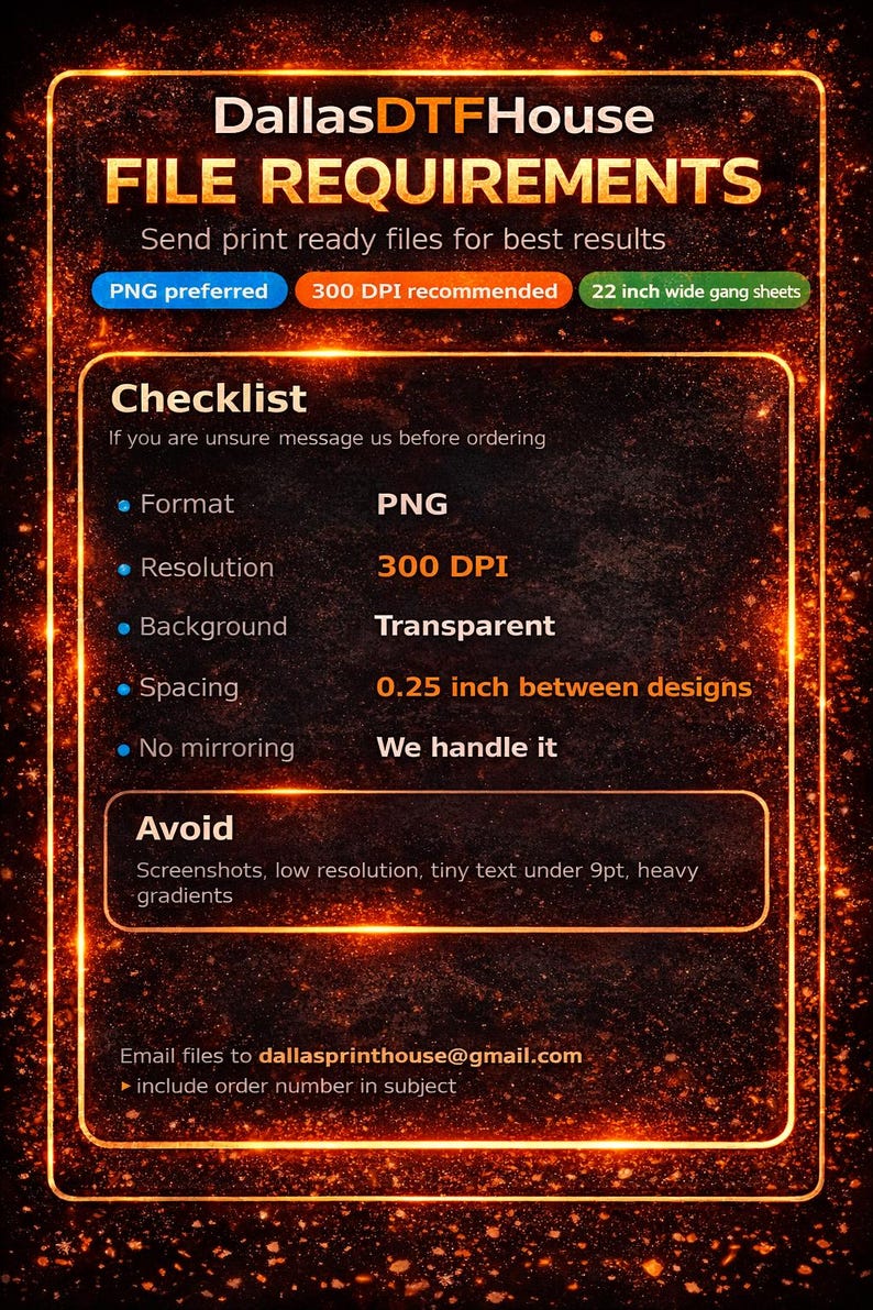 Custom DTF Gang Sheet, Full Color Hot Peel Heat Transfers, 22 Inch Wide ...