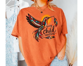 Every Child Matters Shirt, Orange Day Tee, Indigenous Education Sweatshirt, I Wear Orange Equality T-Shirt, Native Hummingbird Graphic Tee