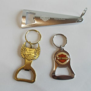 Vintage~Biker~Bottle Opener~Key Chain~Keyring~Motorcycle~Accessory~Biker~Jewelry~Gift~Your Choice~Keychain~Key Ring~Old Stock