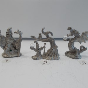 Fantasy~Pewter~Figurines~90s~Collectable~Wizard~Dragon~etc.~Crystal Ball~Jewels~Signed~Your Choice~G