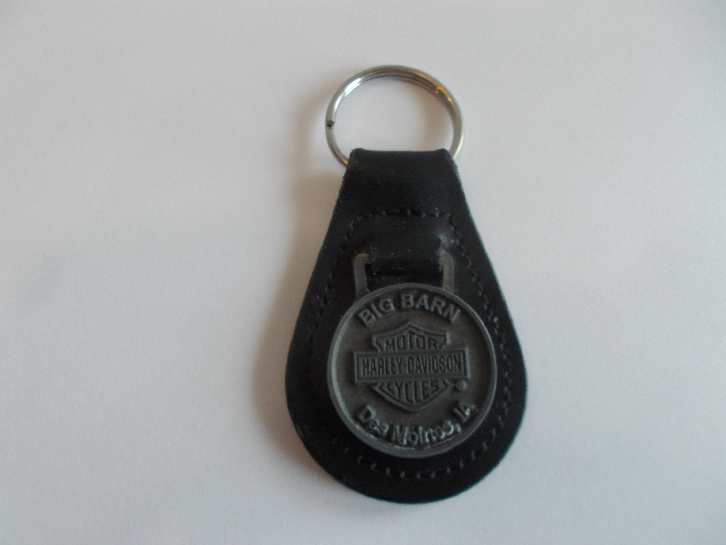 Biker~keychain~keyring~pewter~leather~dealer~keychain~motorcycle ...