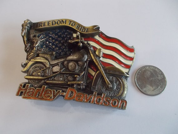 Biker~Belt Buckle~Genuine~1991~Baron~"Freedom to … - image 3