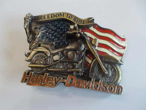 Biker~Belt Buckle~Genuine~1991~Baron~"Freedom to … - image 2