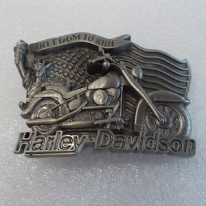 Harley Davidson~Belt Buckle~Biker~Motorcycle~Accessory~Jewelry~Pewter~1991~Baron~Never Used~USA~Collectable