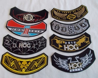 Vintage~Biker~Motorcycle~Patch~Jacket~Vest~Rocker~Year~Patch~6"~Your Choice~Embroidered~Biker~Accessory~Gift