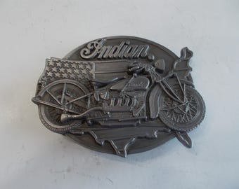 Indian Motorcycle~Belt Buckle~BEAUTIFUL~Pewter~Biker~Accessory~Motorcycle Belt Buckle~Jewelry~Collectable~Never Used~Old Stock~1991