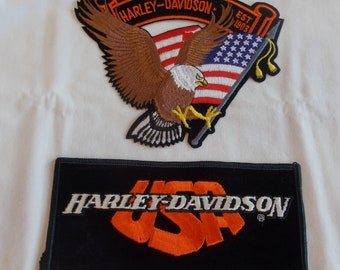 Grande ~ Harley Davidson ~ Eagle ~ EUA ~ Patch ~ Motociclista ~ Motocicleta ~ Patch ~ Old School ~ Jaqueta ~ Patch ~ Bordado ~ Motociclista ~ Acessório ~ Emblema ~ Distintivo ~ Sua escolha