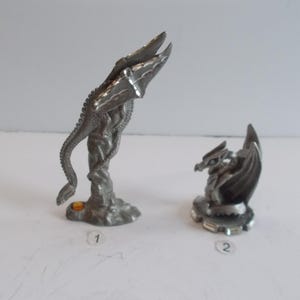 Fantasy~Pewter~Dragon~Figurines~80&#39;s-90&#39;s~Collectable~Winged Dragon~Jeweled~Glass Eyes~4&quot;~Diamond Cut~Signed~USA~Your Choice~R