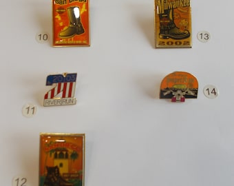 Vintage~Motocykl~Przypinki~Vegas Super Run~Milwaukee~River Run~itp.~Motocykl~Odznaka~Cyna~Przypinki~Akcesoria motocyklowe~Biżuteria~Kolekcjonerskie~Twój wybór--E