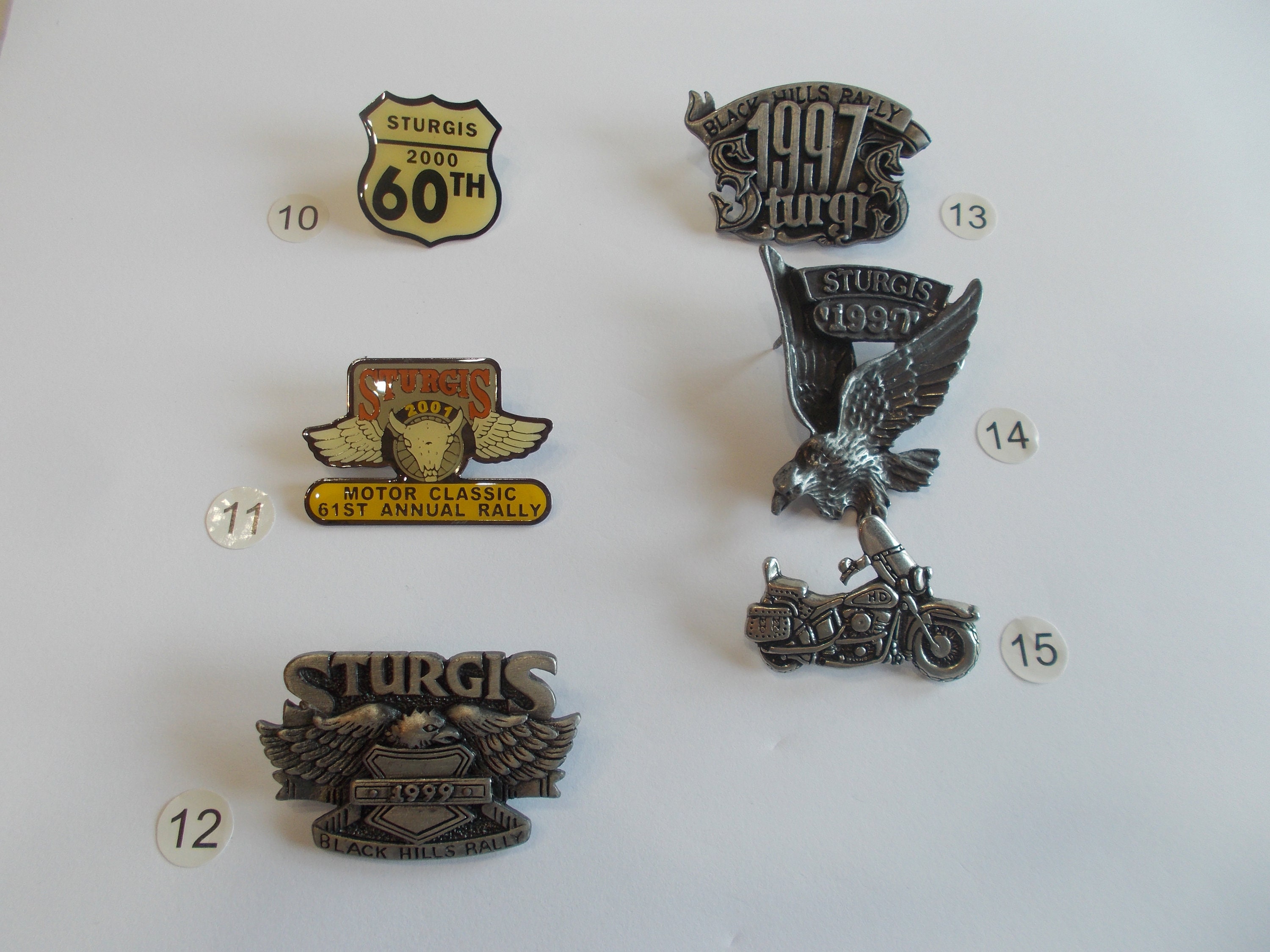 Vintage~biker~pins~sturgis~motor Classic Rally~1997~2001